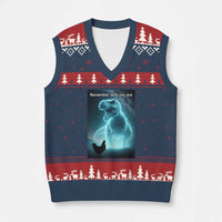 Remember Who You Are V-Neck Knit Sweater Vest Funny Evolution Joke Meme Chicken Dinosaur - Wonder Print Shop