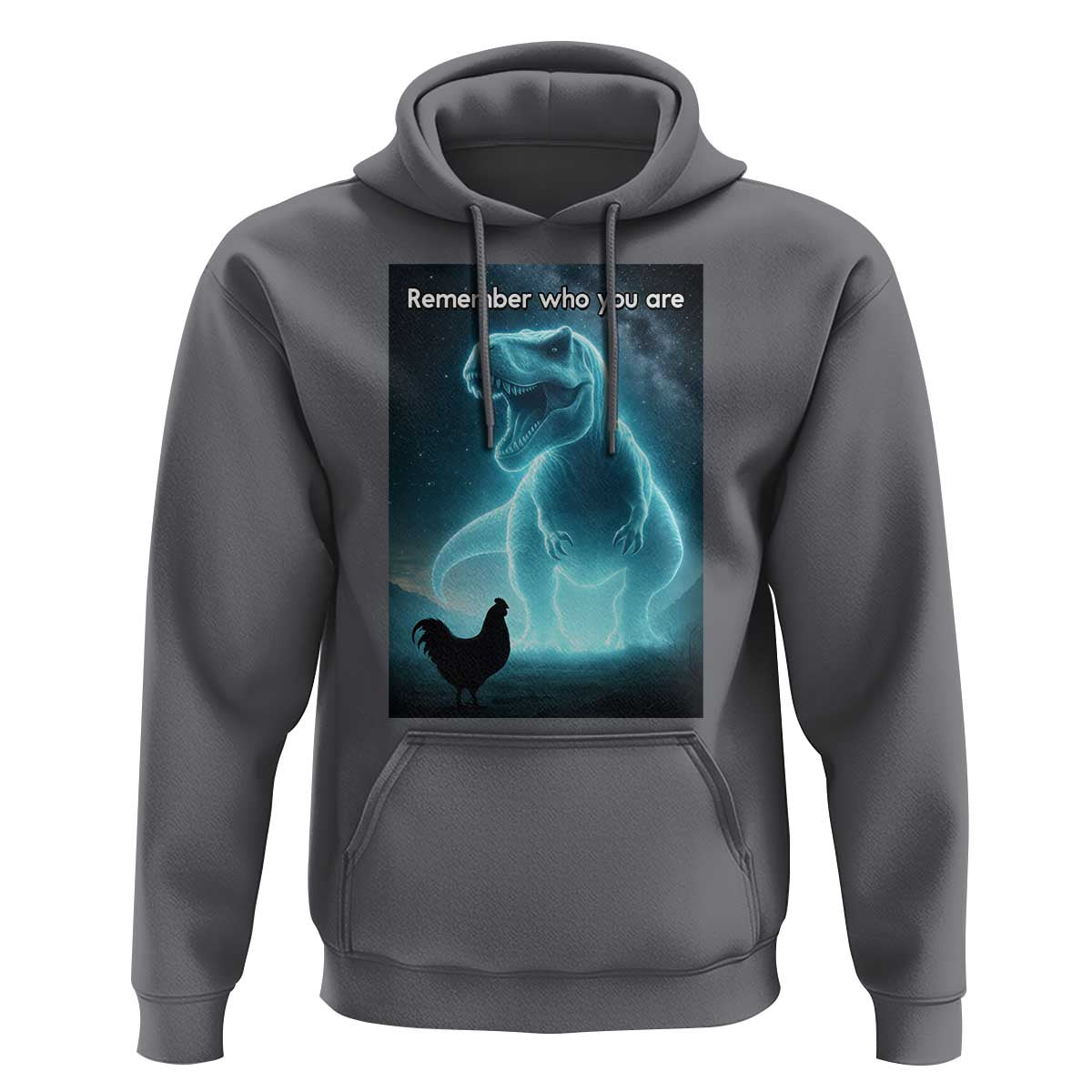 Remember Who You Are Hoodie Funny Evolution Joke Meme Chicken Dinosaur - Wonder Print Shop