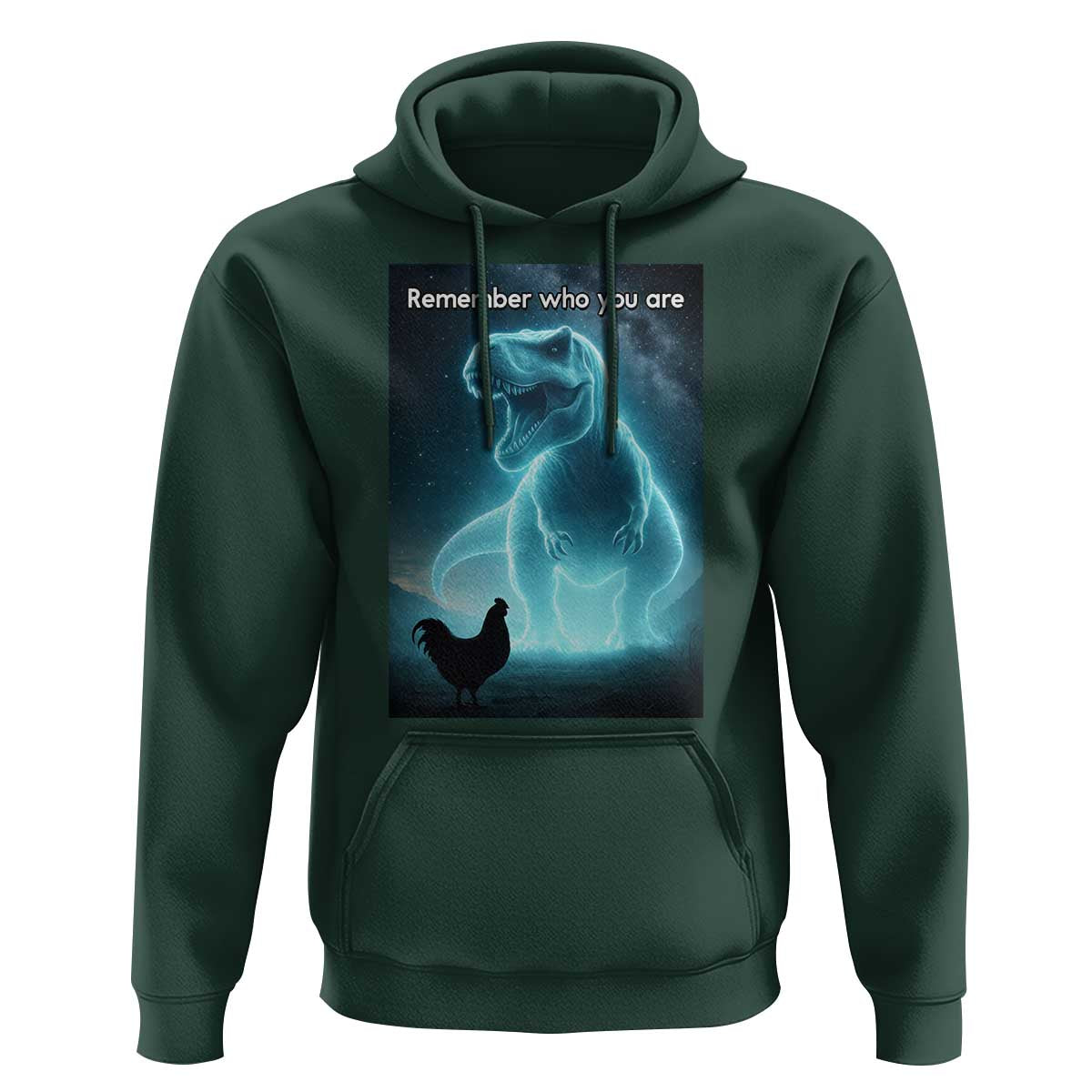 Remember Who You Are Hoodie Funny Evolution Joke Meme Chicken Dinosaur - Wonder Print Shop