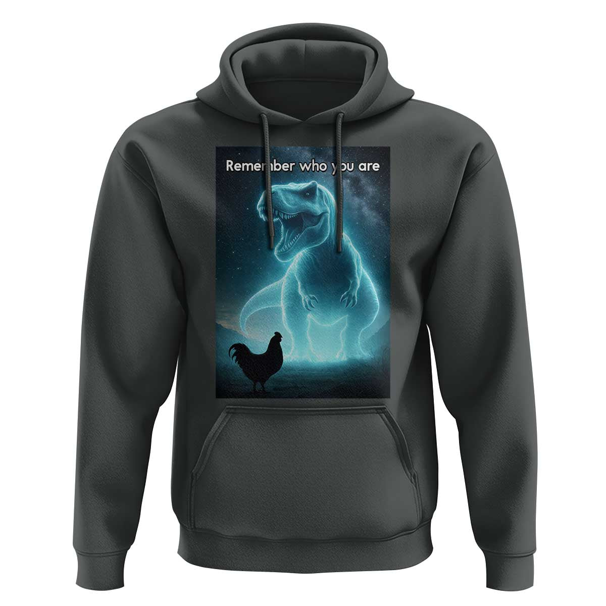 Remember Who You Are Hoodie Funny Evolution Joke Meme Chicken Dinosaur - Wonder Print Shop
