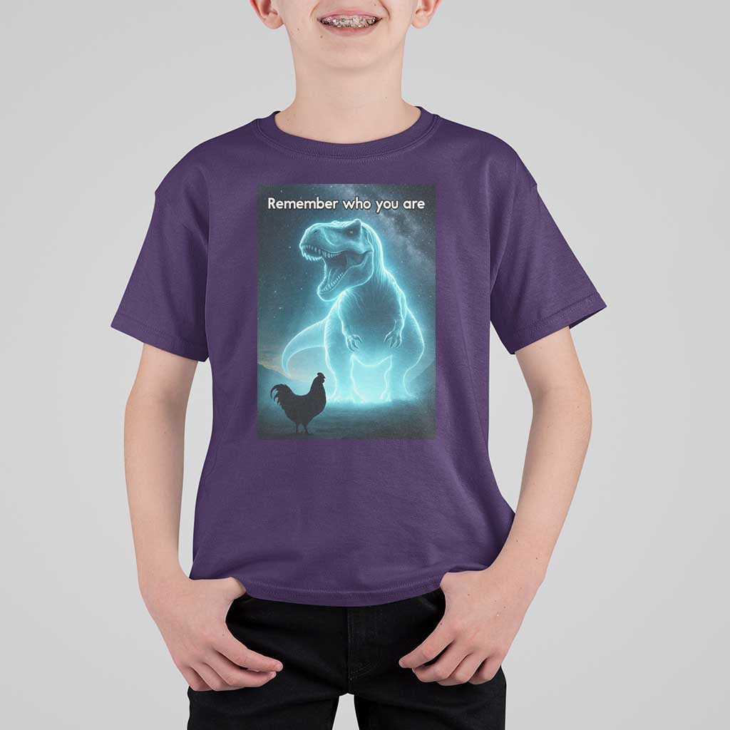 Remember Who You Are T Shirt For Kid Funny Evolution Joke Meme Chicken Dinosaur - Wonder Print Shop