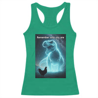 Remember Who You Are Racerback Tank Top Funny Evolution Joke Meme Chicken Dinosaur - Wonder Print Shop