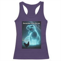 Remember Who You Are Racerback Tank Top Funny Evolution Joke Meme Chicken Dinosaur - Wonder Print Shop