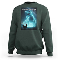 Remember Who You Are Sweatshirt Funny Evolution Joke Meme Chicken Dinosaur - Wonder Print Shop