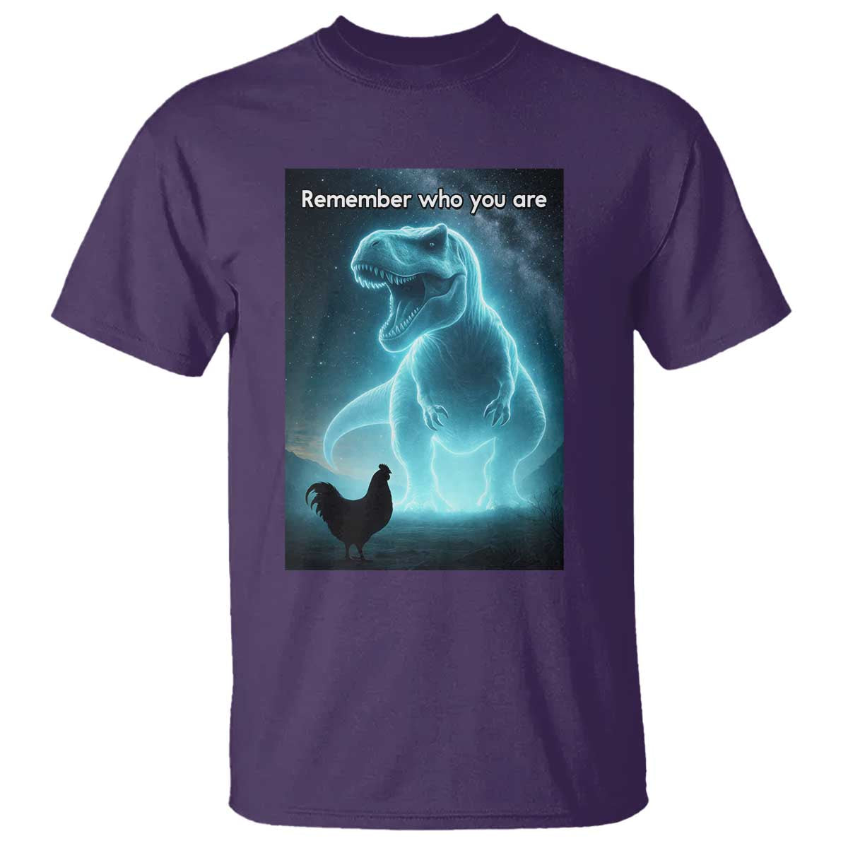 Remember Who You Are T Shirt Funny Evolution Joke Meme Chicken Dinosaur - Wonder Print Shop