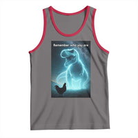 Remember Who You Are Tank Top Funny Evolution Joke Meme Chicken Dinosaur - Wonder Print Shop