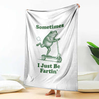 Sometimes I Just Be Fartin Throw Blanket Vintage 90s Funny Frog Meme Unhinged Gag Gift - Wonder Print Shop