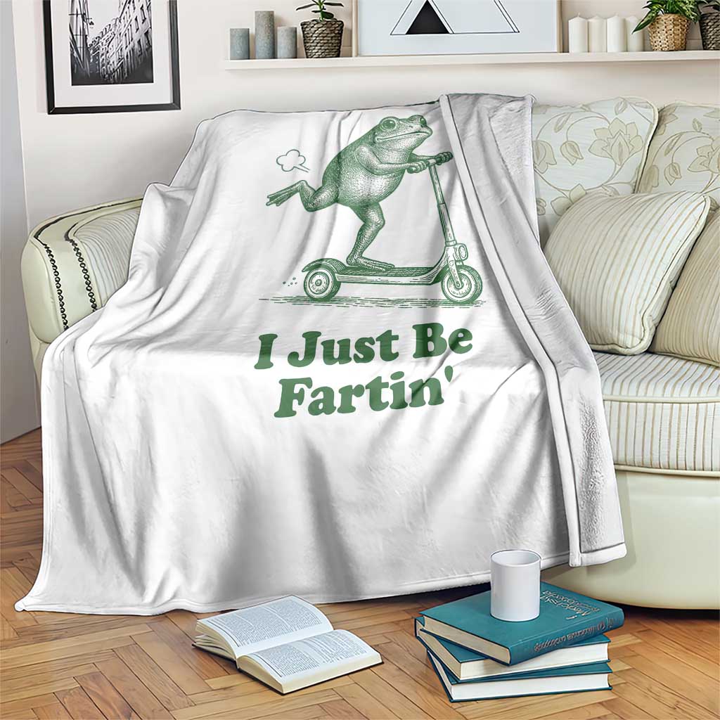 Sometimes I Just Be Fartin Throw Blanket Vintage 90s Funny Frog Meme Unhinged Gag Gift - Wonder Print Shop