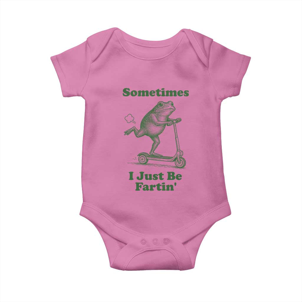 Sometimes I Just Be Fartin Baby Onesie Vintage 90s Funny Frog Meme Unhinged Gag Gift - Wonder Print Shop