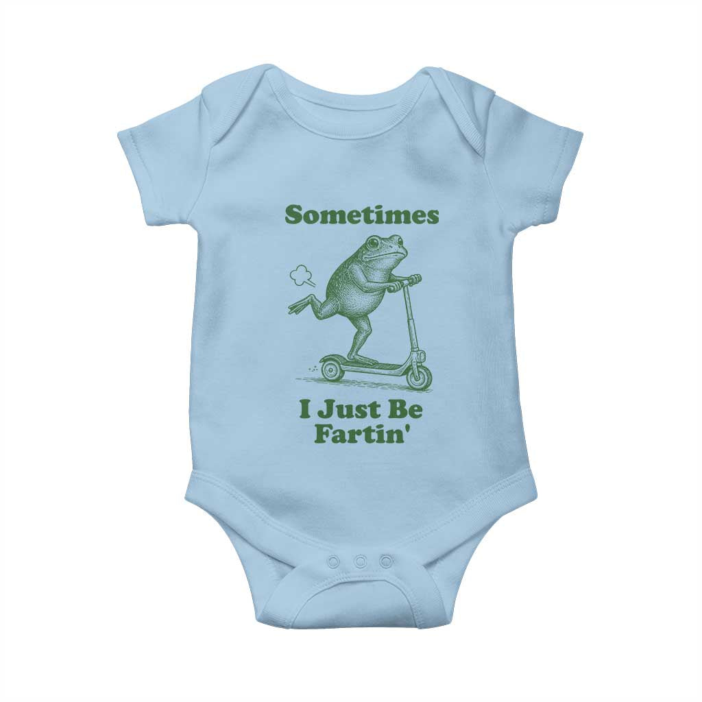 Sometimes I Just Be Fartin Baby Onesie Vintage 90s Funny Frog Meme Unhinged Gag Gift - Wonder Print Shop
