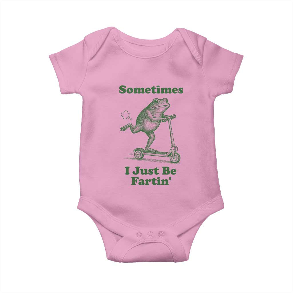 Sometimes I Just Be Fartin Baby Onesie Vintage 90s Funny Frog Meme Unhinged Gag Gift - Wonder Print Shop
