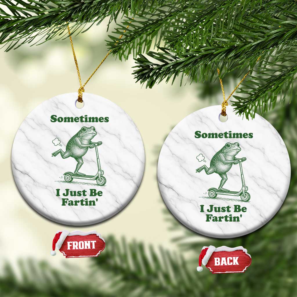 Sometimes I Just Be Fartin Ceramic Ornament Vintage 90s Funny Frog Meme Unhinged Gag Gift - Wonder Print Shop