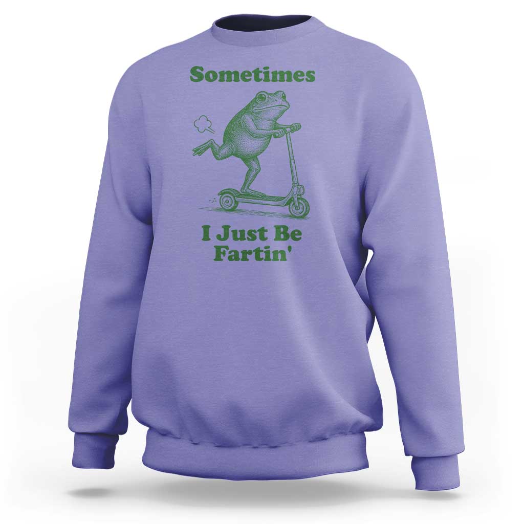 Sometimes I Just Be Fartin Sweatshirt Vintage 90s Funny Frog Meme Unhinged Gag Gift - Wonder Print Shop