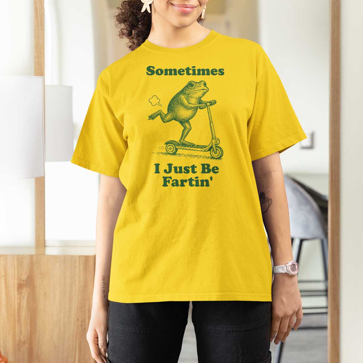 Sometimes I Just Be Fartin T Shirt For Women Vintage 90s Funny Frog Meme Unhinged Gag Gift - Wonder Print Shop