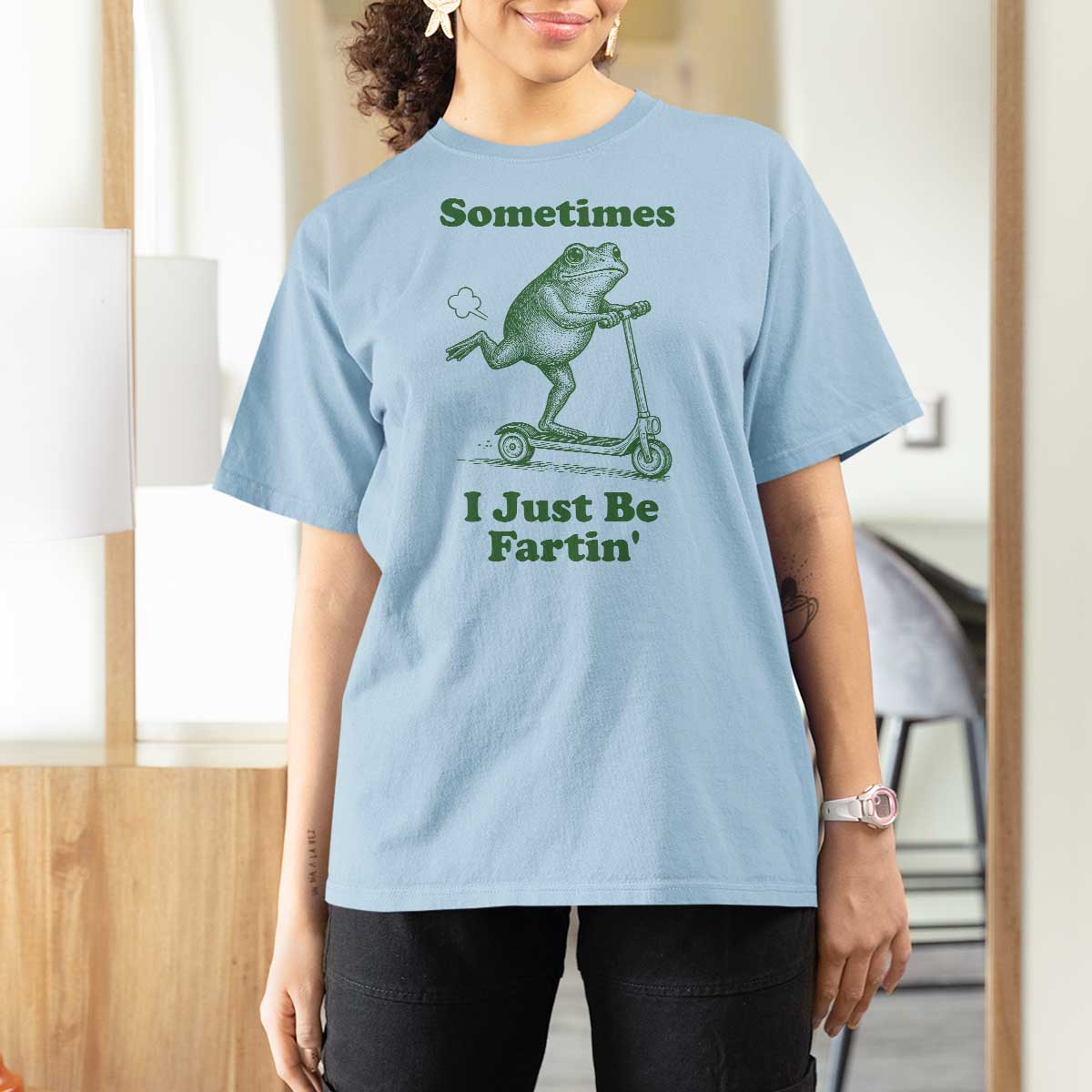 Sometimes I Just Be Fartin T Shirt For Women Vintage 90s Funny Frog Meme Unhinged Gag Gift - Wonder Print Shop