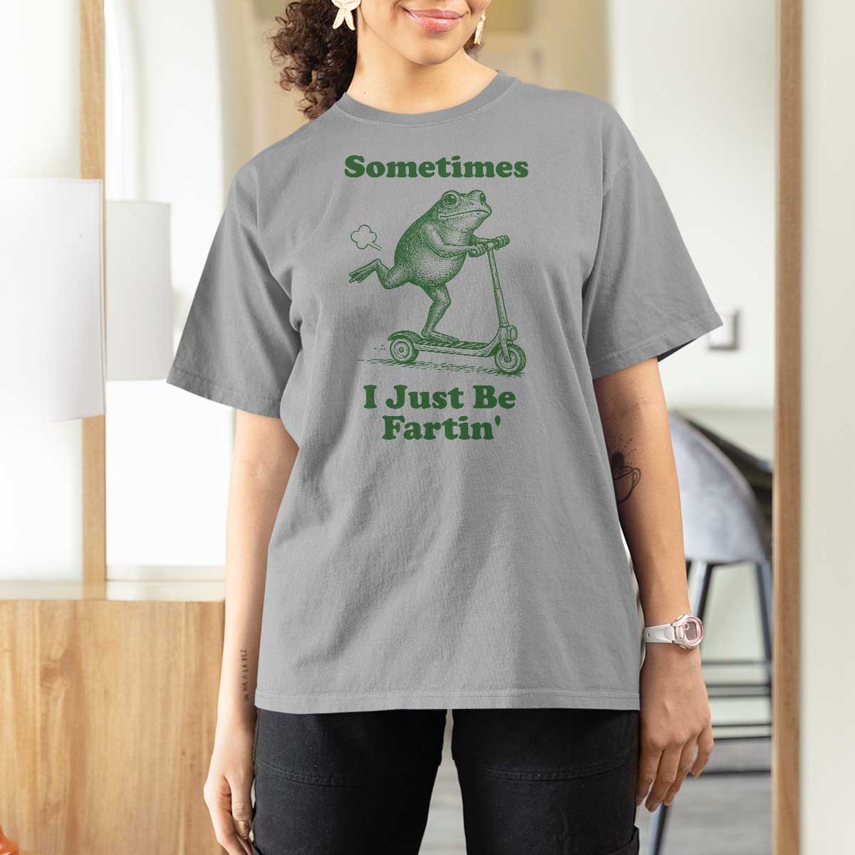 Sometimes I Just Be Fartin T Shirt For Women Vintage 90s Funny Frog Meme Unhinged Gag Gift - Wonder Print Shop