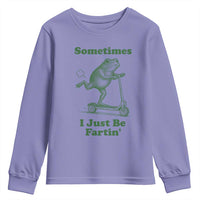 Sometimes I Just Be Fartin Youth Sweatshirt Vintage 90s Funny Frog Meme Unhinged Gag Gift - Wonder Print Shop