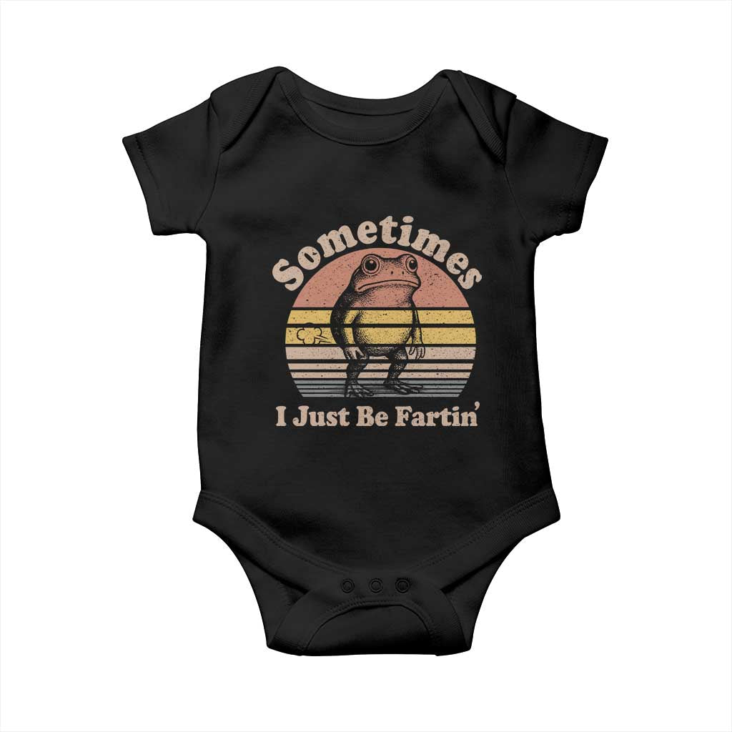 Sometimes I Just Be Fartin Frog Baby Onesie Funny Silly Unhinged Meme Vintage - Wonder Print Shop