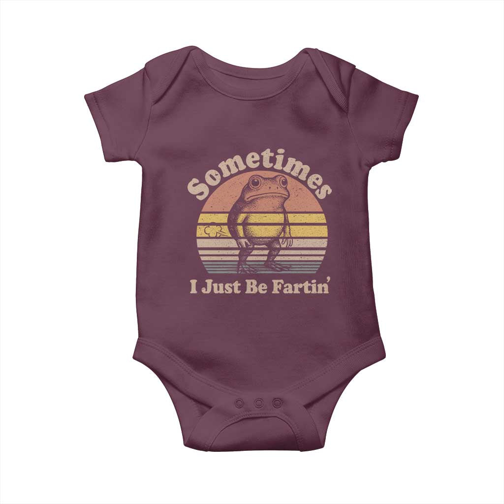 Sometimes I Just Be Fartin Frog Baby Onesie Funny Silly Unhinged Meme Vintage - Wonder Print Shop