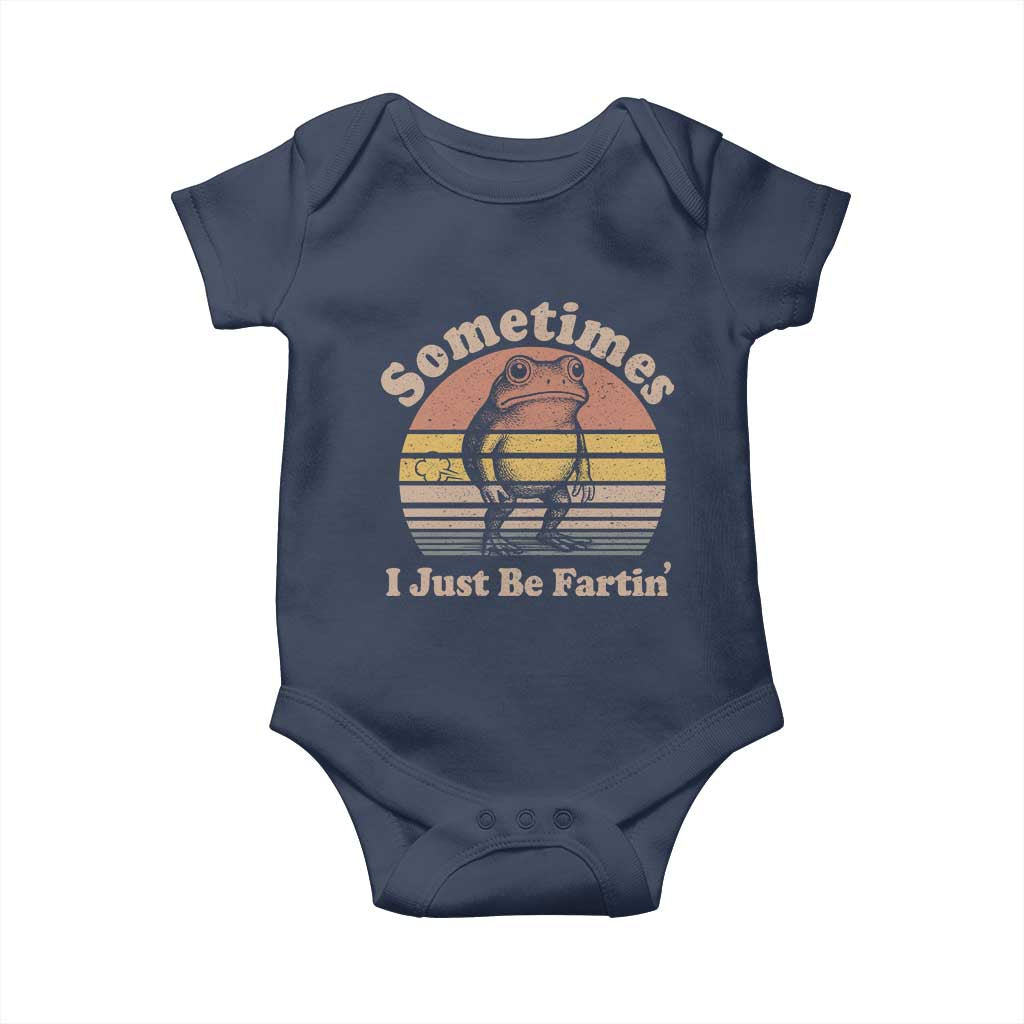 Sometimes I Just Be Fartin Frog Baby Onesie Funny Silly Unhinged Meme Vintage - Wonder Print Shop