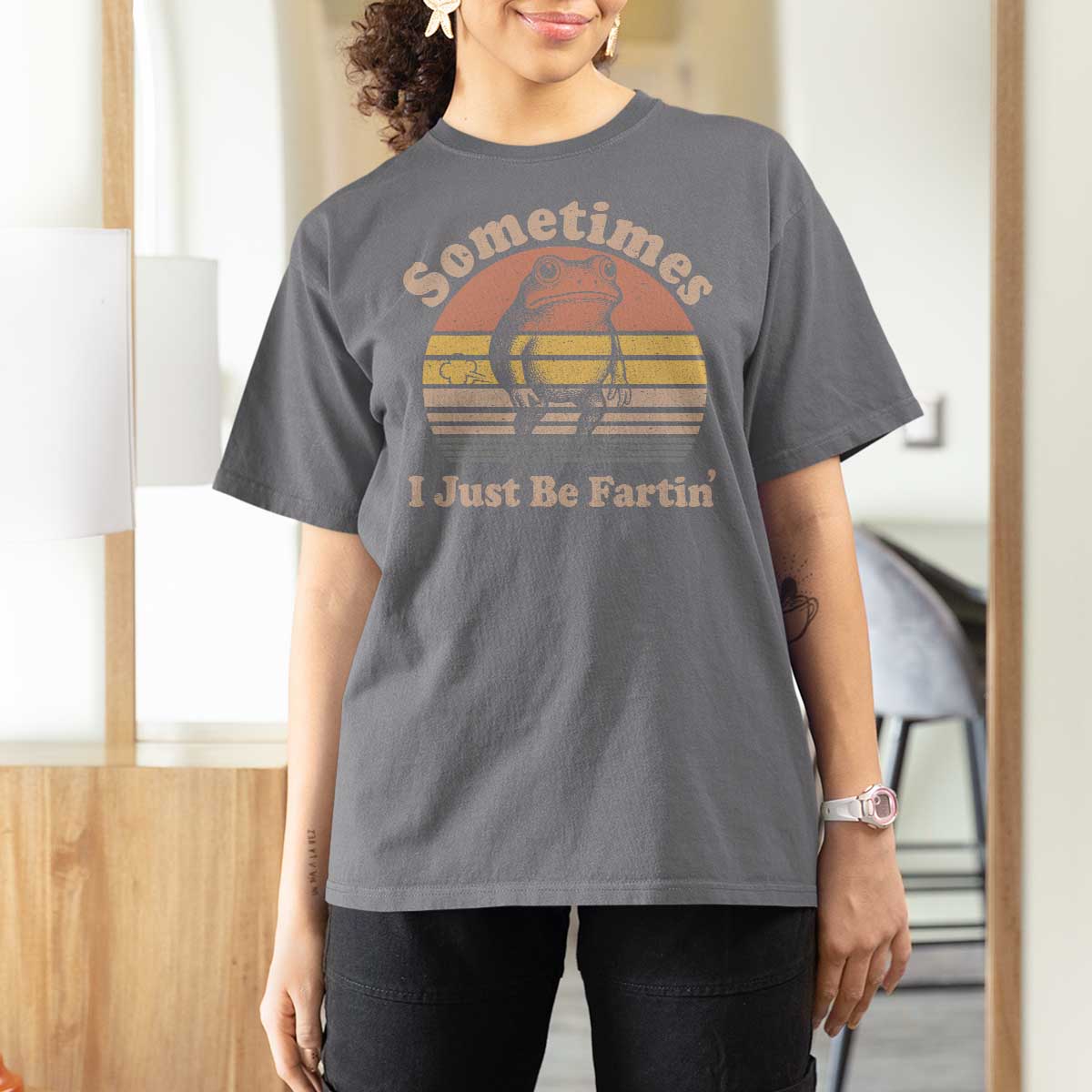 Sometimes I Just Be Fartin Frog T Shirt For Women Funny Silly Unhinged Meme Vintage - Wonder Print Shop