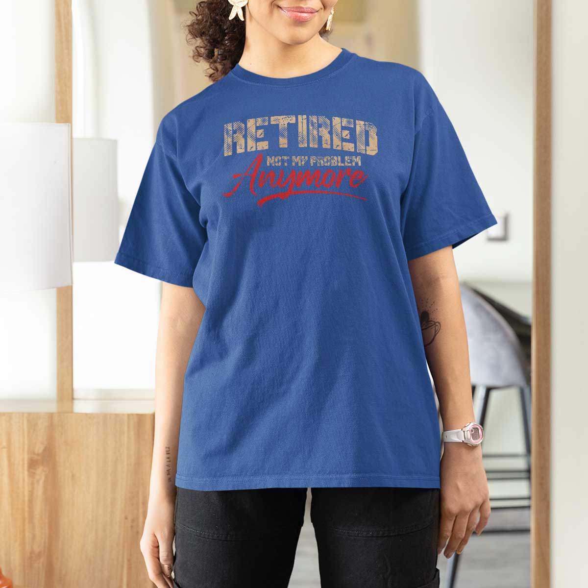 Funny Retired 2025 T Shirt For Women Retirement Not My Problem Anymore