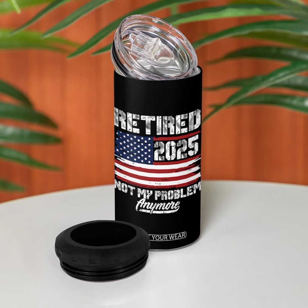 Vintage Retired 2025 4 in 1 Can Cooler Tumbler Not My Problem Anymore American Flag TS10