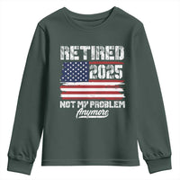 Vintage Retired 2025 Youth Sweatshirt Not My Problem Anymore American Flag TS10