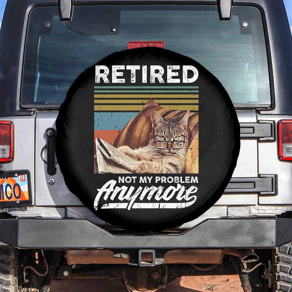 Funny Cat Retired Spare Tire Cover Not My Problem Anymore 90s Vintage Style