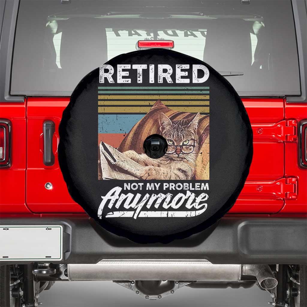 Funny Cat Retired Spare Tire Cover Not My Problem Anymore 90s Vintage Style