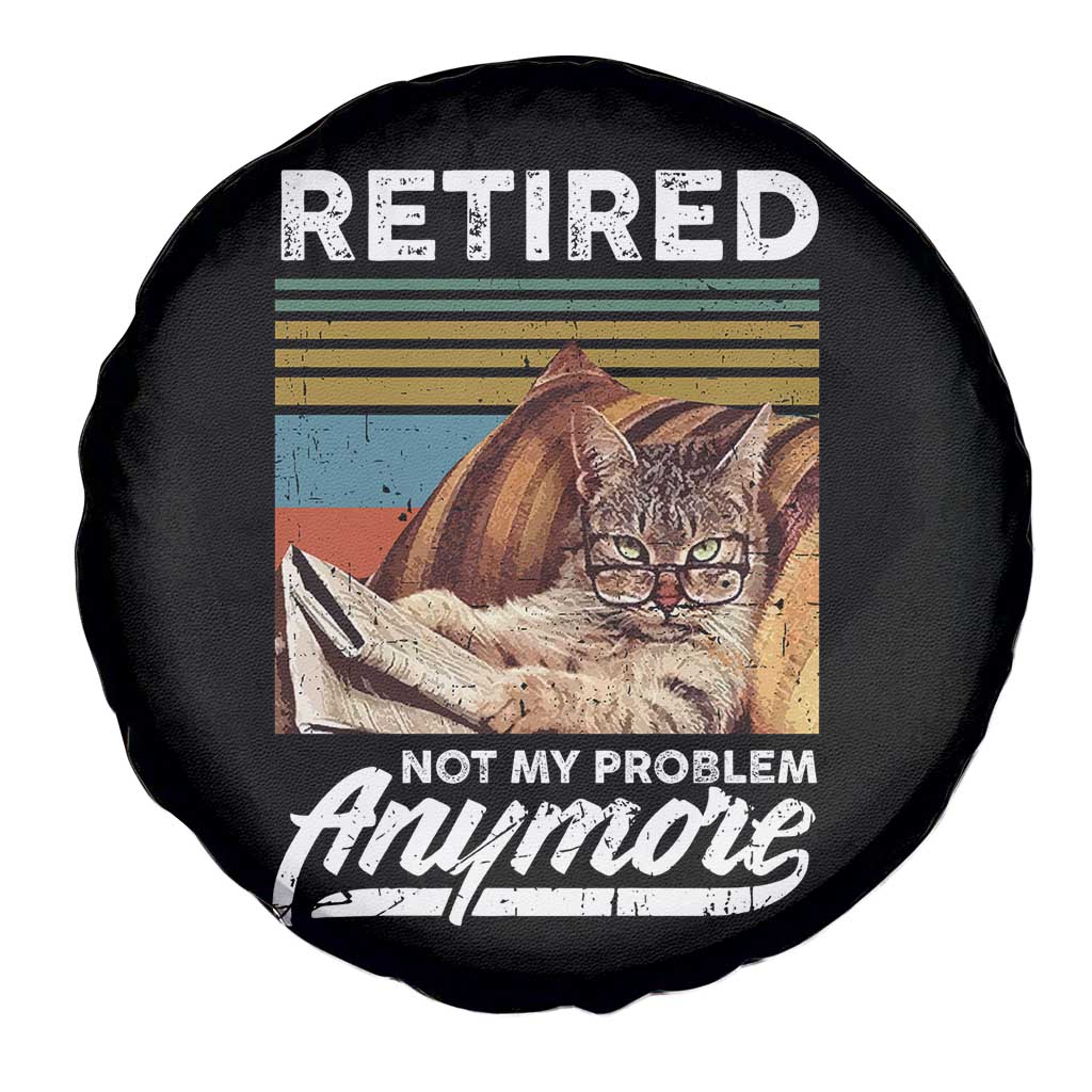 Funny Cat Retired Spare Tire Cover Not My Problem Anymore 90s Vintage Style