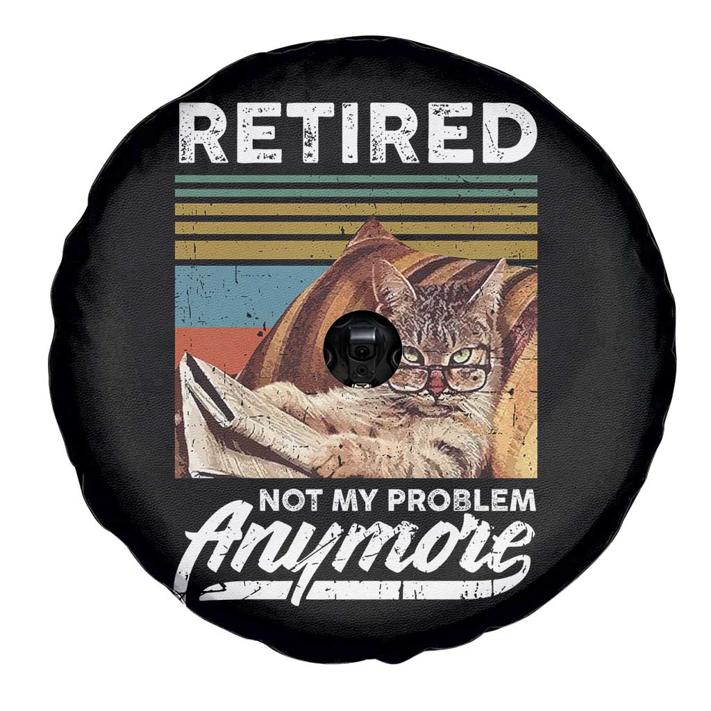 Funny Cat Retired Spare Tire Cover Not My Problem Anymore 90s Vintage Style