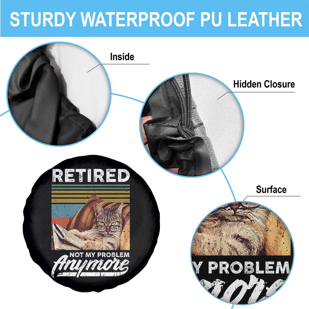 Funny Cat Retired Spare Tire Cover Not My Problem Anymore 90s Vintage Style
