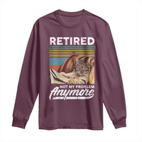 Funny Cat Retired Long Sleeve Shirt Not My Problem Anymore 90s Vintage Style