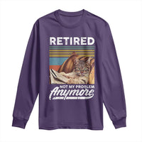 Funny Cat Retired Long Sleeve Shirt Not My Problem Anymore 90s Vintage Style