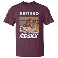Funny Cat Retired T Shirt Not My Problem Anymore 90s Vintage Style