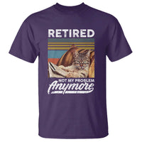 Funny Cat Retired T Shirt Not My Problem Anymore 90s Vintage Style