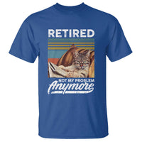 Funny Cat Retired T Shirt Not My Problem Anymore 90s Vintage Style