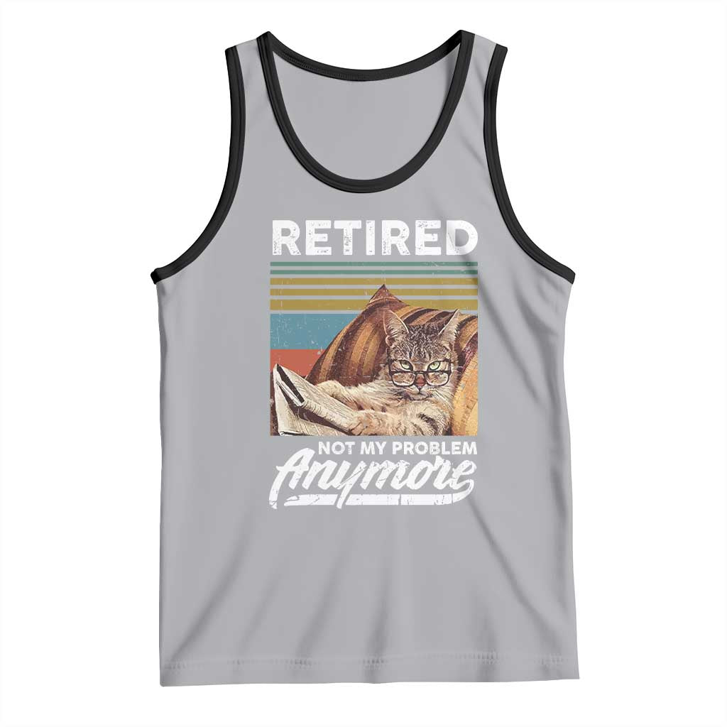 Funny Cat Retired Tank Top Not My Problem Anymore 90s Vintage Style