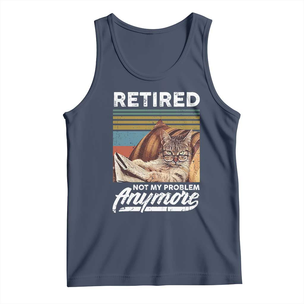 Funny Cat Retired Tank Top Not My Problem Anymore 90s Vintage Style