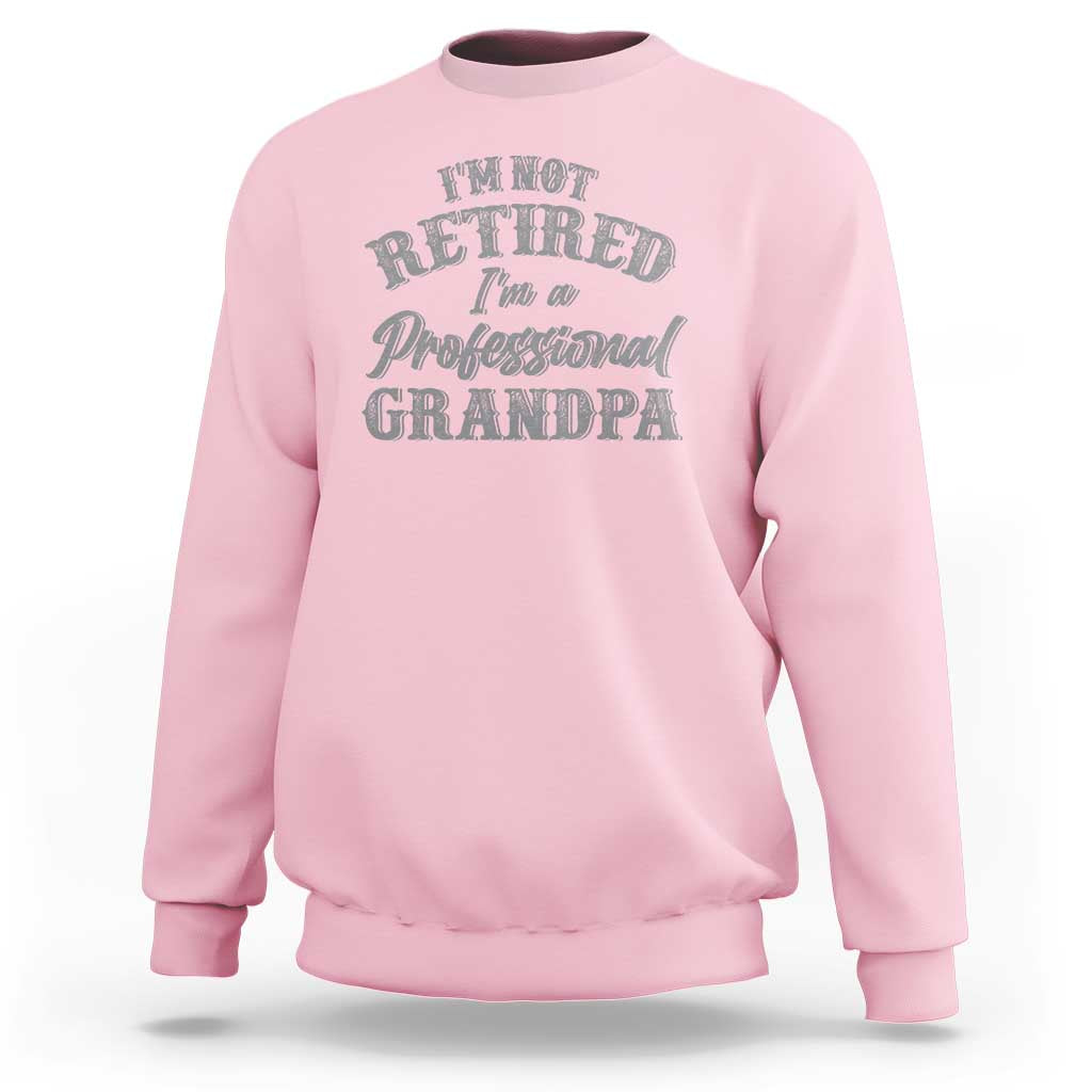 Funny Retirement Gifts Sweatshirt I'm Not Retired I'm A Professional Grandpa
