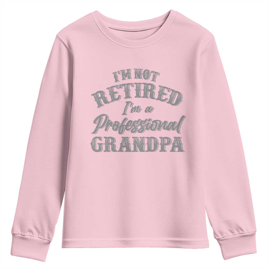 Funny Retirement Gifts Youth Sweatshirt I'm Not Retired I'm A Professional Grandpa