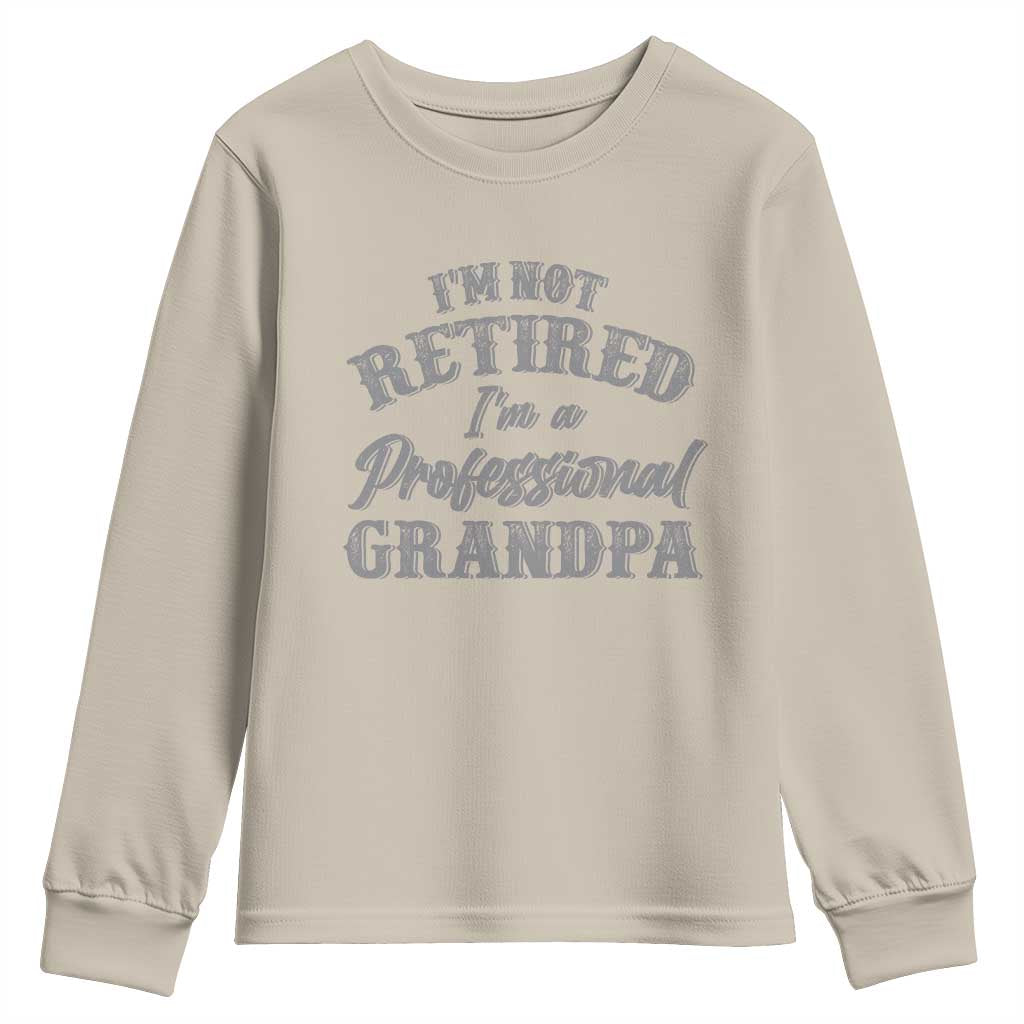 Funny Retirement Gifts Youth Sweatshirt I'm Not Retired I'm A Professional Grandpa