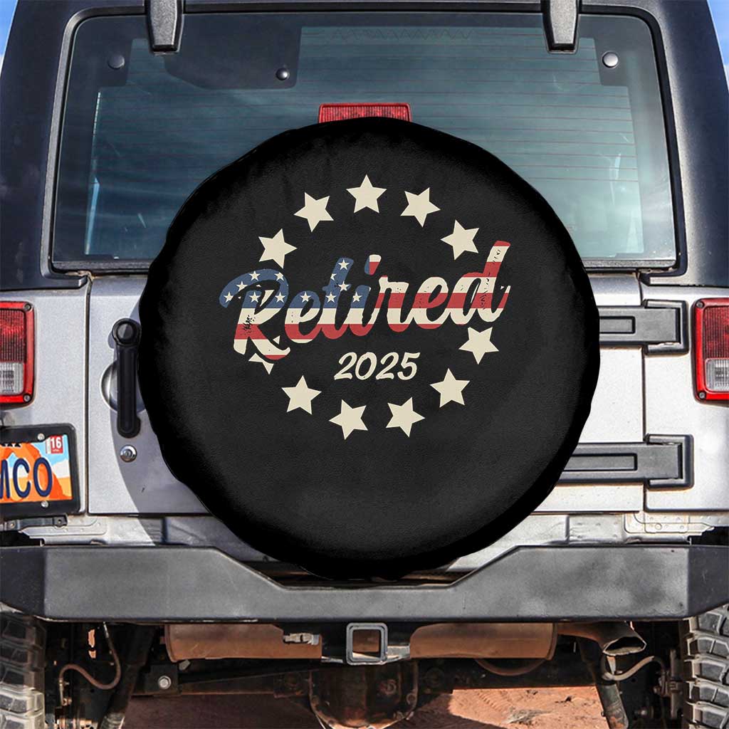 Retired 2025 Spare Tire Cover Retirement Gifts American Flag