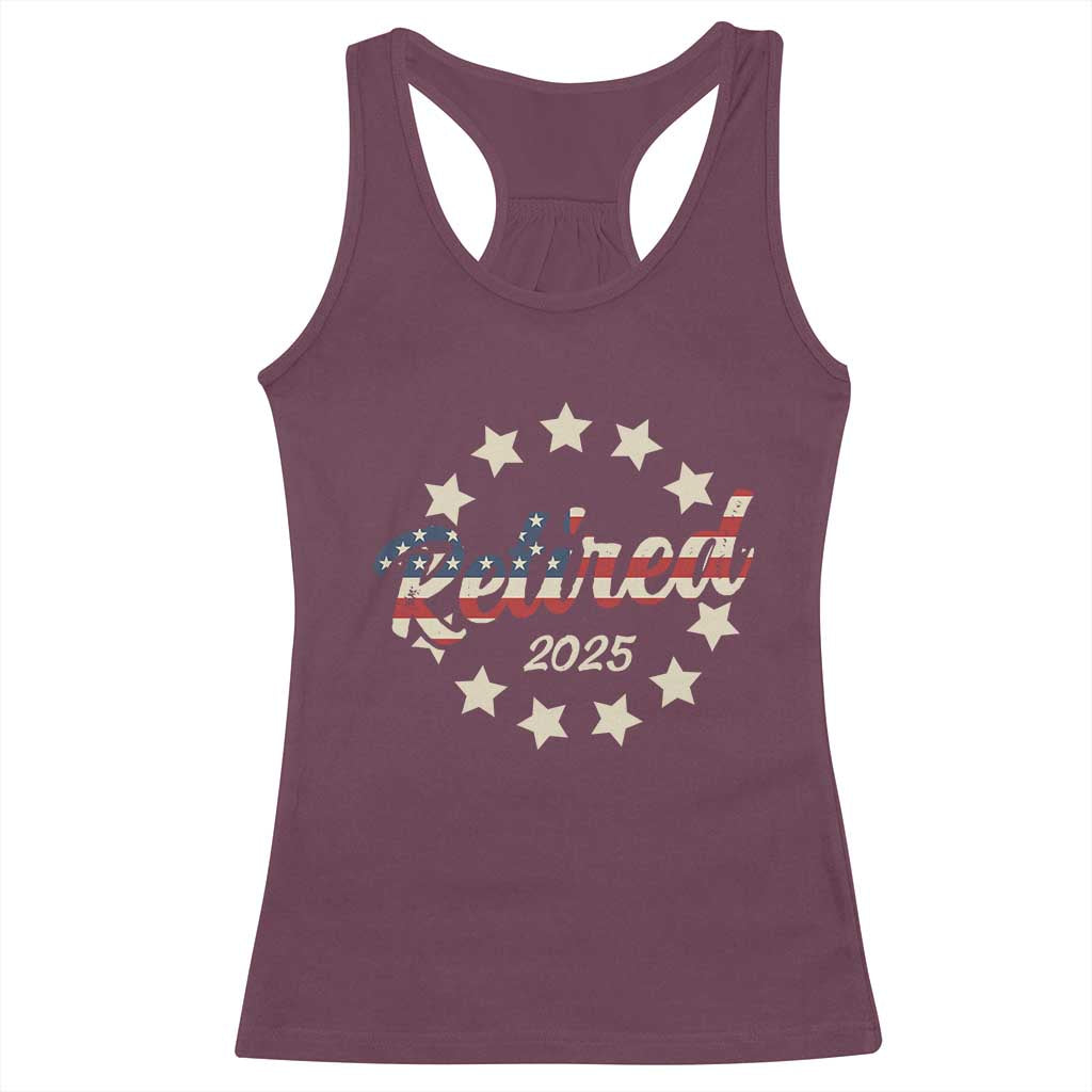Retired 2025 Racerback Tank Top Retirement Gifts American Flag