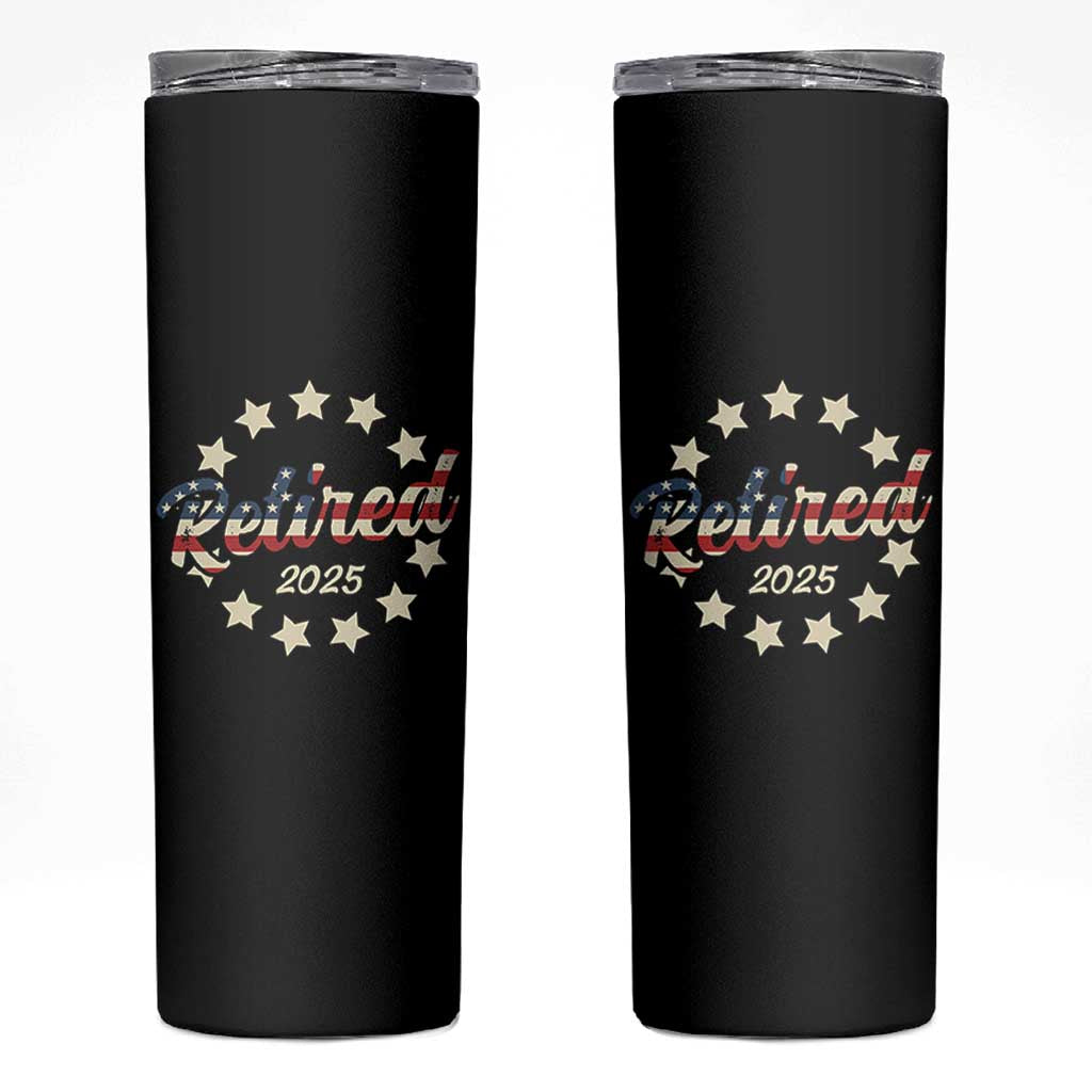 Retired 2025 Skinny Tumbler Retirement Gifts American Flag