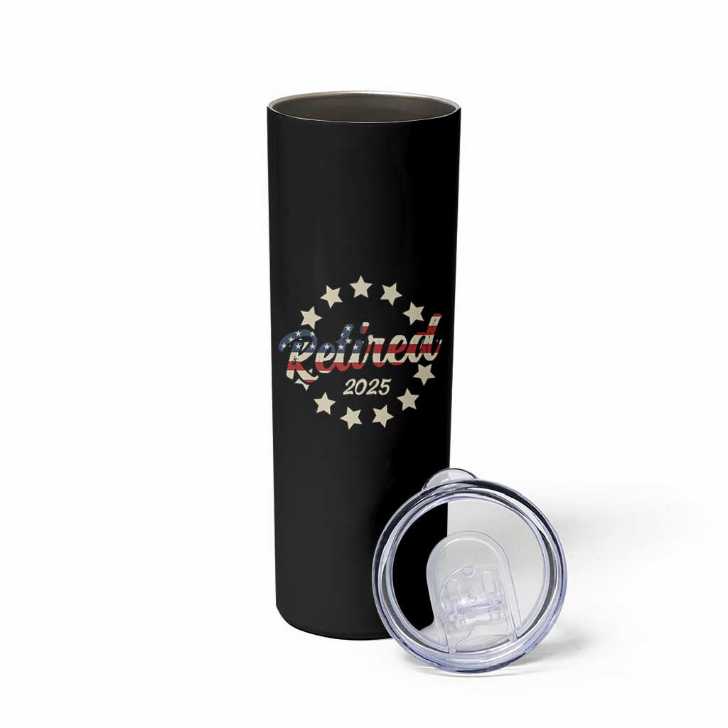 Retired 2025 Skinny Tumbler Retirement Gifts American Flag
