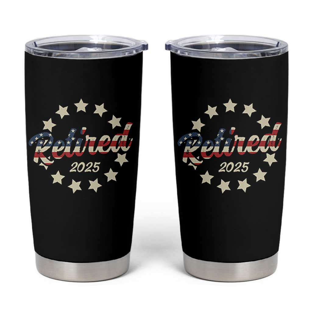 Retired 2025 Tumbler Cup Retirement Gifts American Flag