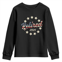 Retired 2025 Youth Sweatshirt Retirement Gifts American Flag