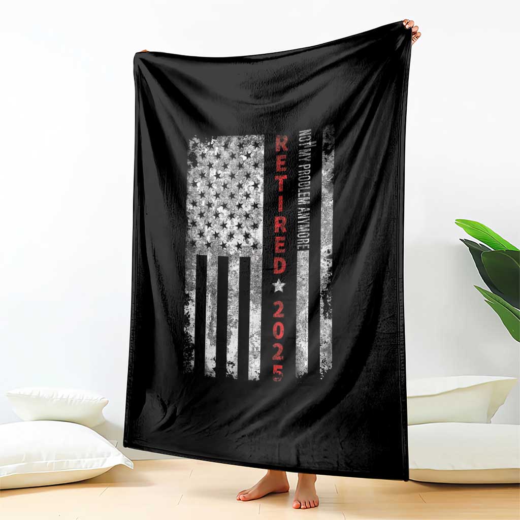 Retired 2025 Throw Blanket Vintage Old American Flag - Wonder Print Shop